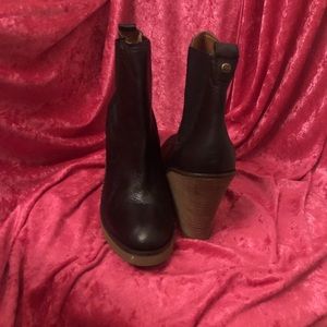 Lucky Brand wedge boots. Black size 9